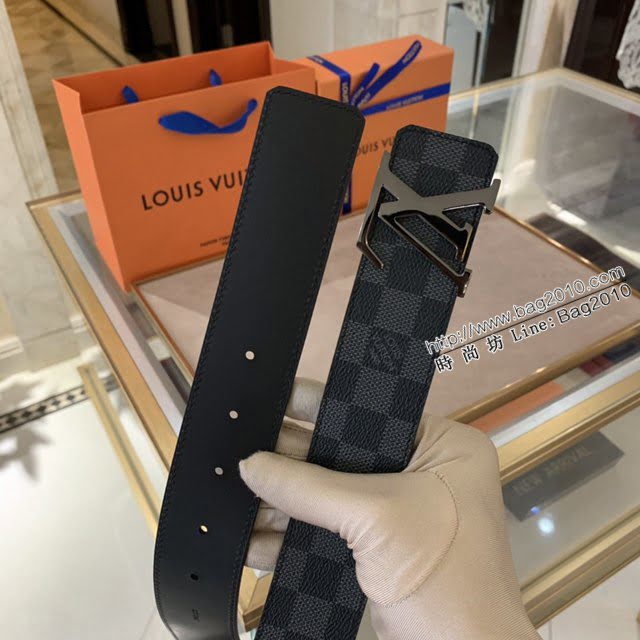 LV新款男士皮帶 路易威登老花Gancio五金腰帶  jjp2182